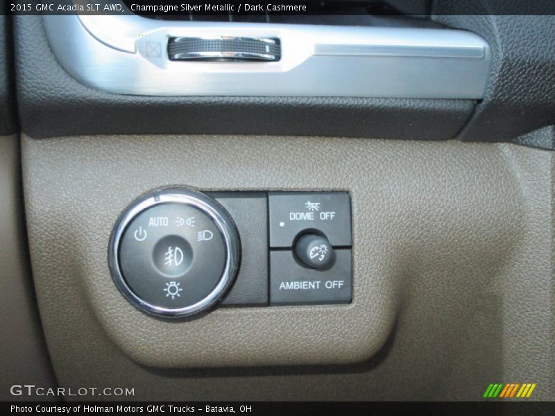 Champagne Silver Metallic / Dark Cashmere 2015 GMC Acadia SLT AWD