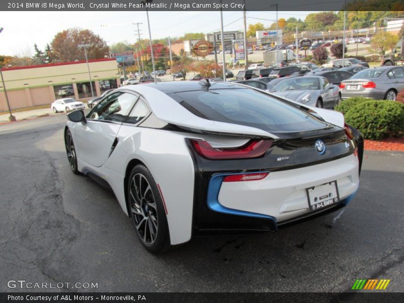 Crystal White Pearl Metallic / Mega Carum Spice Grey 2014 BMW i8 Mega World