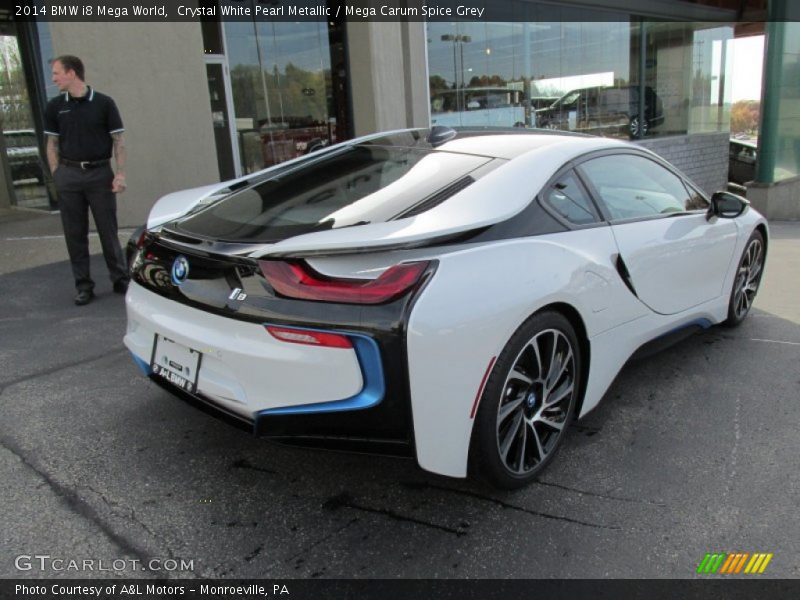 Crystal White Pearl Metallic / Mega Carum Spice Grey 2014 BMW i8 Mega World