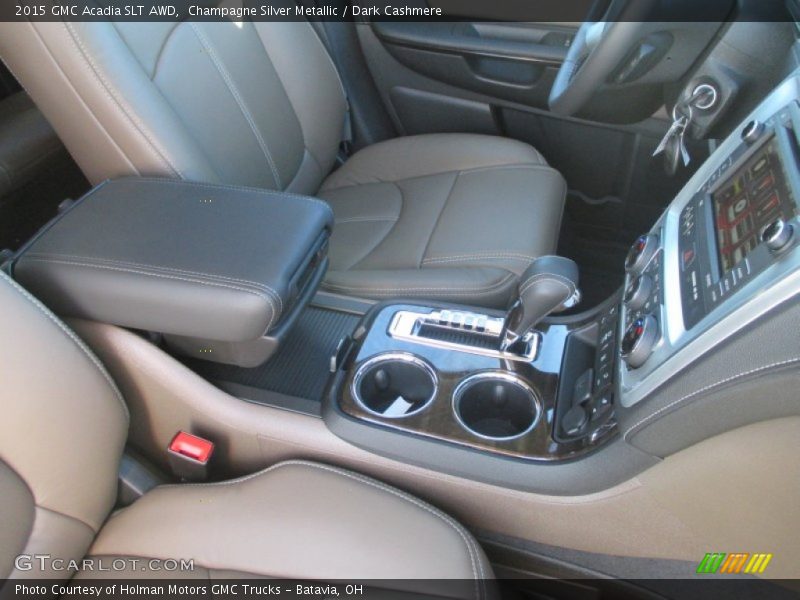 Champagne Silver Metallic / Dark Cashmere 2015 GMC Acadia SLT AWD