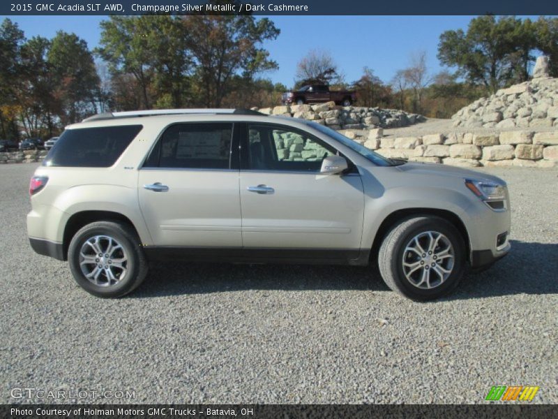 Champagne Silver Metallic / Dark Cashmere 2015 GMC Acadia SLT AWD