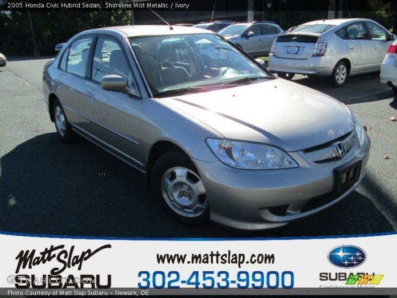 Shoreline Mist Metallic / Ivory 2005 Honda Civic Hybrid Sedan