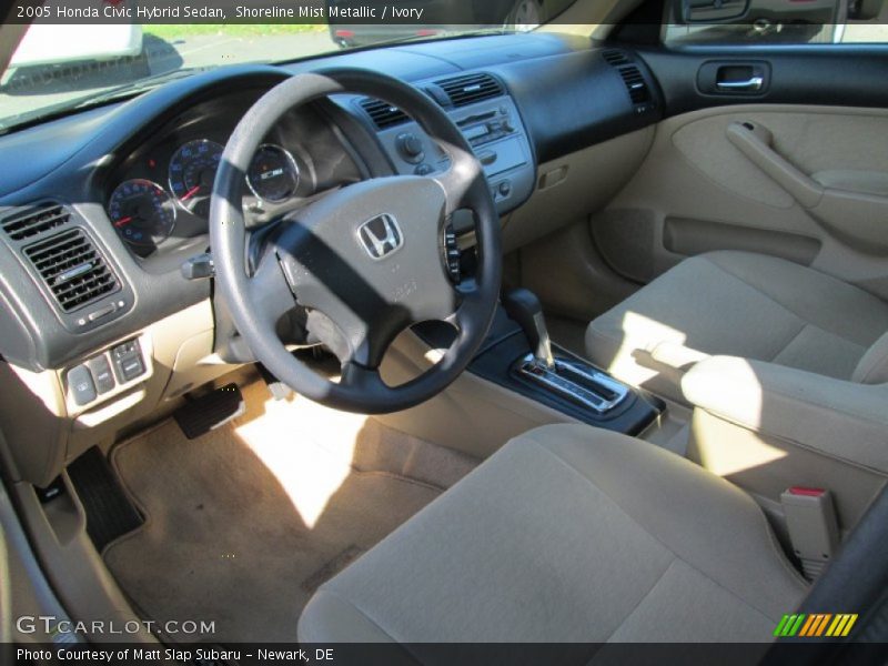 Shoreline Mist Metallic / Ivory 2005 Honda Civic Hybrid Sedan