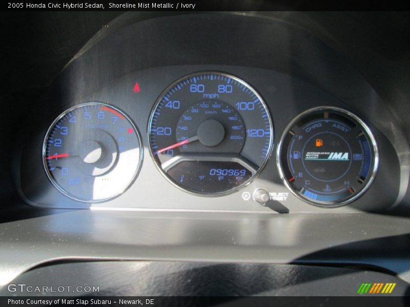 Shoreline Mist Metallic / Ivory 2005 Honda Civic Hybrid Sedan