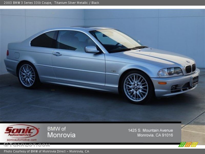 Titanium Silver Metallic / Black 2003 BMW 3 Series 330i Coupe