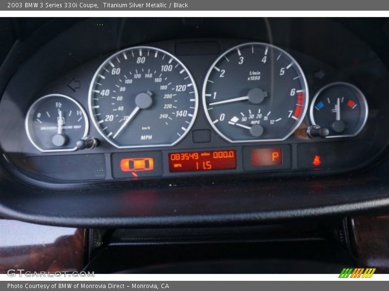 Titanium Silver Metallic / Black 2003 BMW 3 Series 330i Coupe