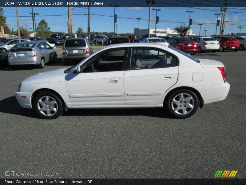 Nordic White / Beige 2004 Hyundai Elantra GLS Sedan