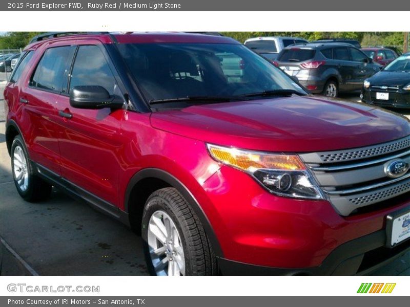Ruby Red / Medium Light Stone 2015 Ford Explorer FWD