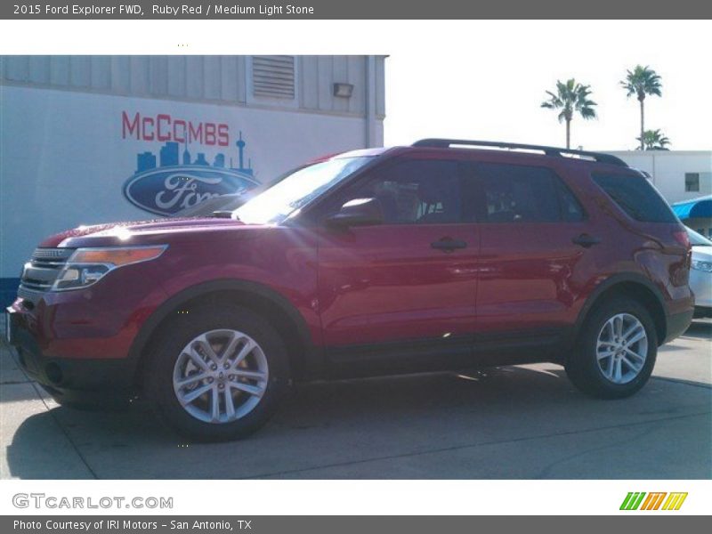 Ruby Red / Medium Light Stone 2015 Ford Explorer FWD