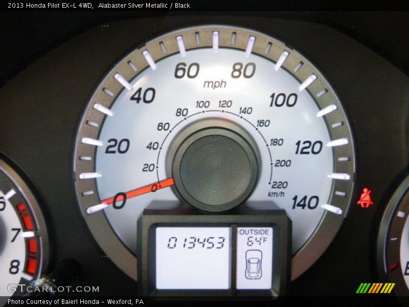 Alabaster Silver Metallic / Black 2013 Honda Pilot EX-L 4WD