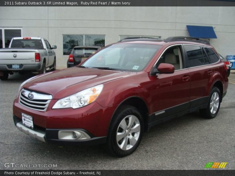 Ruby Red Pearl / Warm Ivory 2011 Subaru Outback 3.6R Limited Wagon