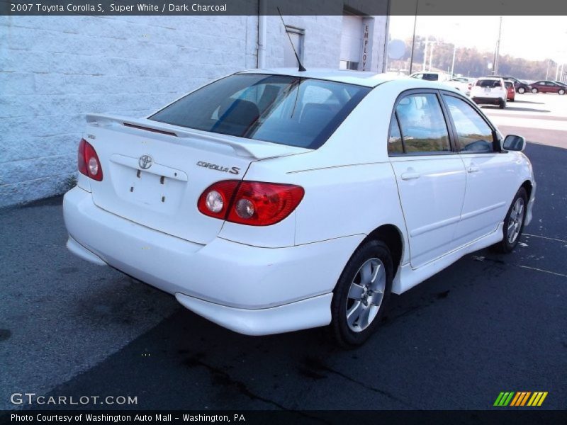 Super White / Dark Charcoal 2007 Toyota Corolla S