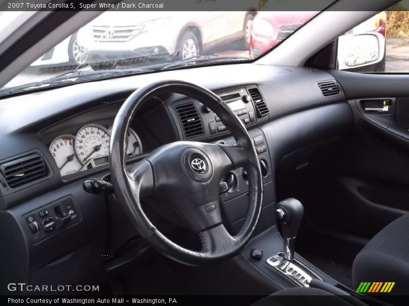 Super White / Dark Charcoal 2007 Toyota Corolla S