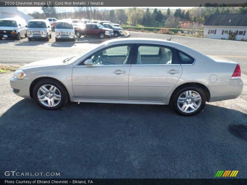 Gold Mist Metallic / Neutral 2010 Chevrolet Impala LT
