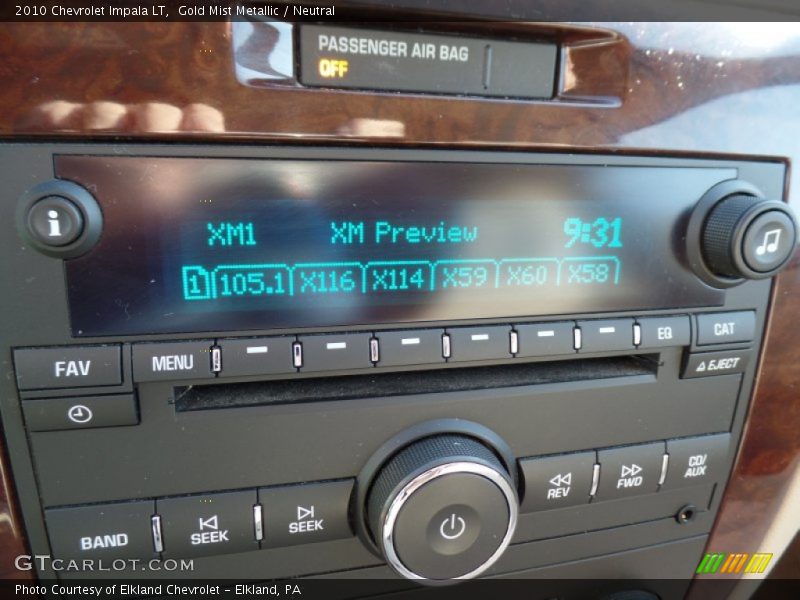 Gold Mist Metallic / Neutral 2010 Chevrolet Impala LT