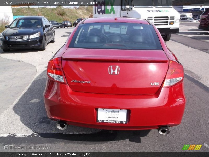 San Marino Red / Black 2012 Honda Accord EX-L V6 Coupe