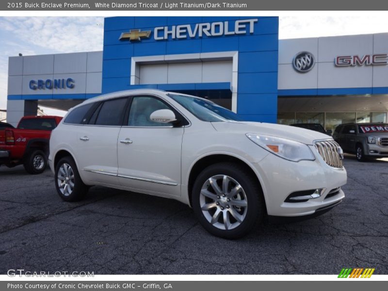 White Diamond Tricoat / Light Titanium/Dark Titanium 2015 Buick Enclave Premium