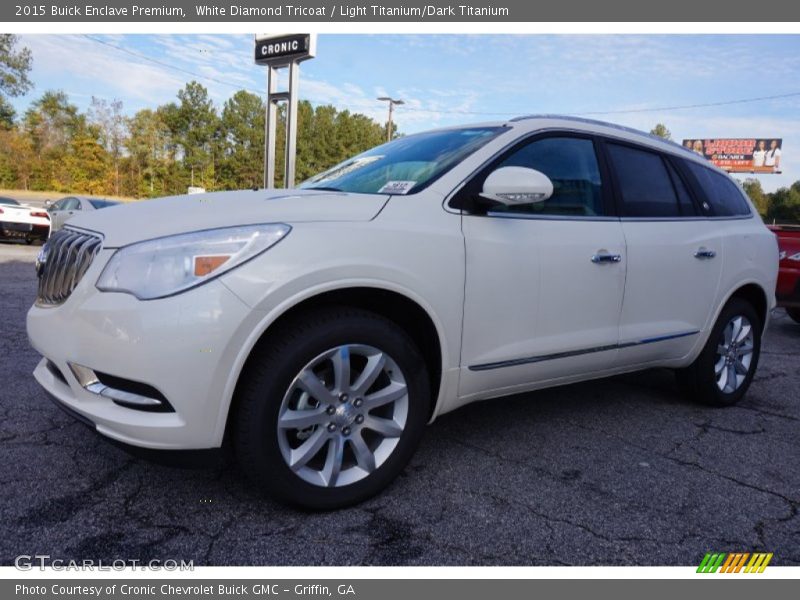 White Diamond Tricoat / Light Titanium/Dark Titanium 2015 Buick Enclave Premium