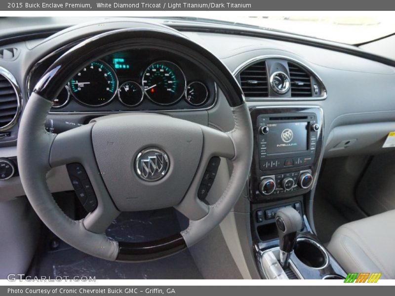 White Diamond Tricoat / Light Titanium/Dark Titanium 2015 Buick Enclave Premium