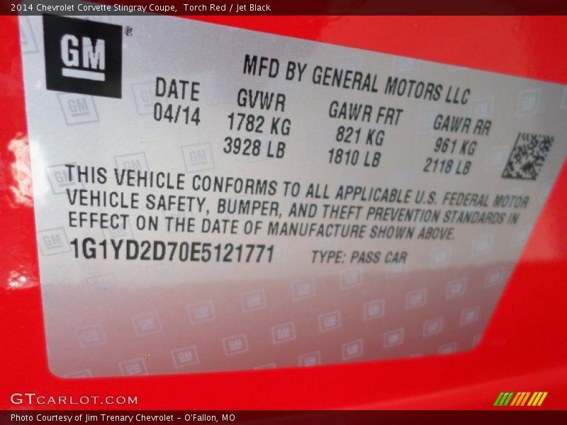 Torch Red / Jet Black 2014 Chevrolet Corvette Stingray Coupe