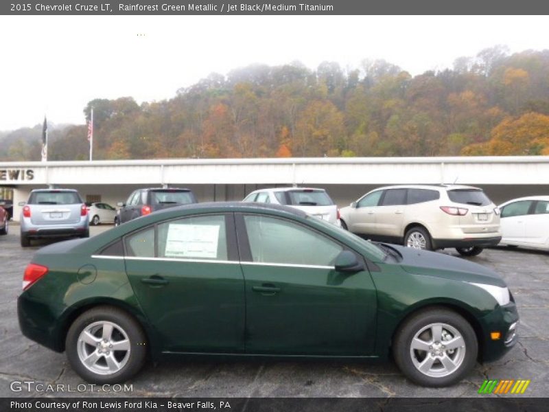 Rainforest Green Metallic / Jet Black/Medium Titanium 2015 Chevrolet Cruze LT