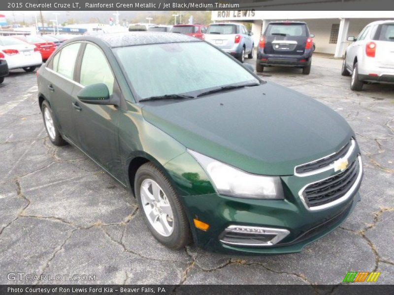 Rainforest Green Metallic / Jet Black/Medium Titanium 2015 Chevrolet Cruze LT