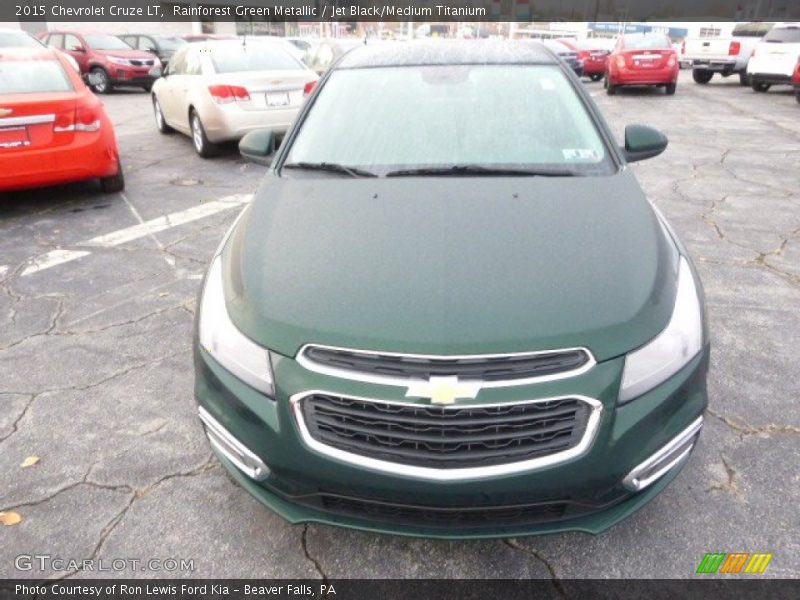 Rainforest Green Metallic / Jet Black/Medium Titanium 2015 Chevrolet Cruze LT