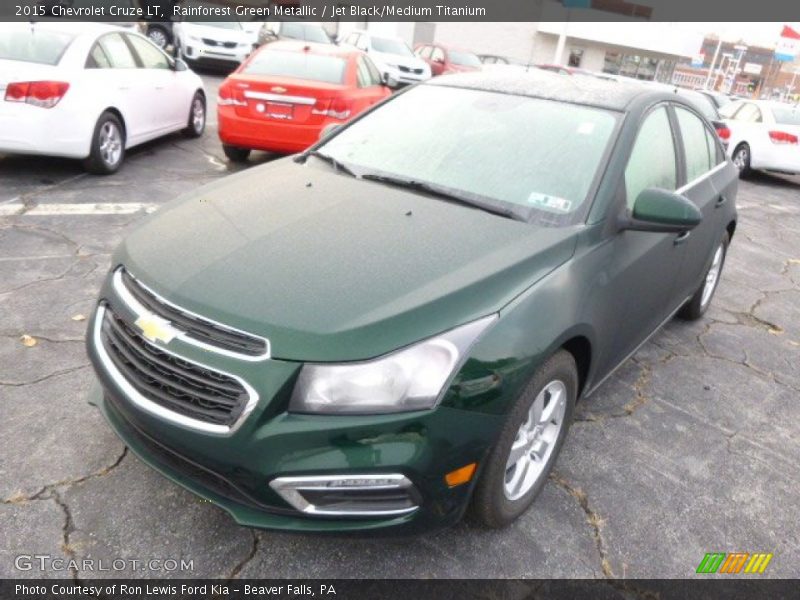 Rainforest Green Metallic / Jet Black/Medium Titanium 2015 Chevrolet Cruze LT