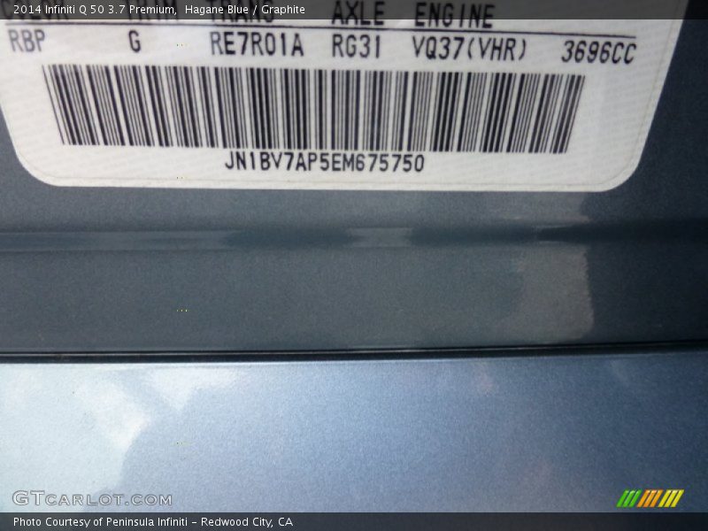 Hagane Blue / Graphite 2014 Infiniti Q 50 3.7 Premium
