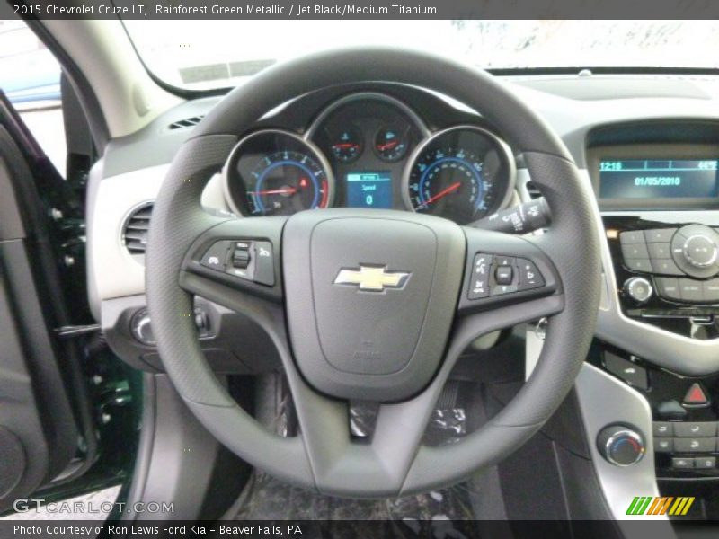 Rainforest Green Metallic / Jet Black/Medium Titanium 2015 Chevrolet Cruze LT