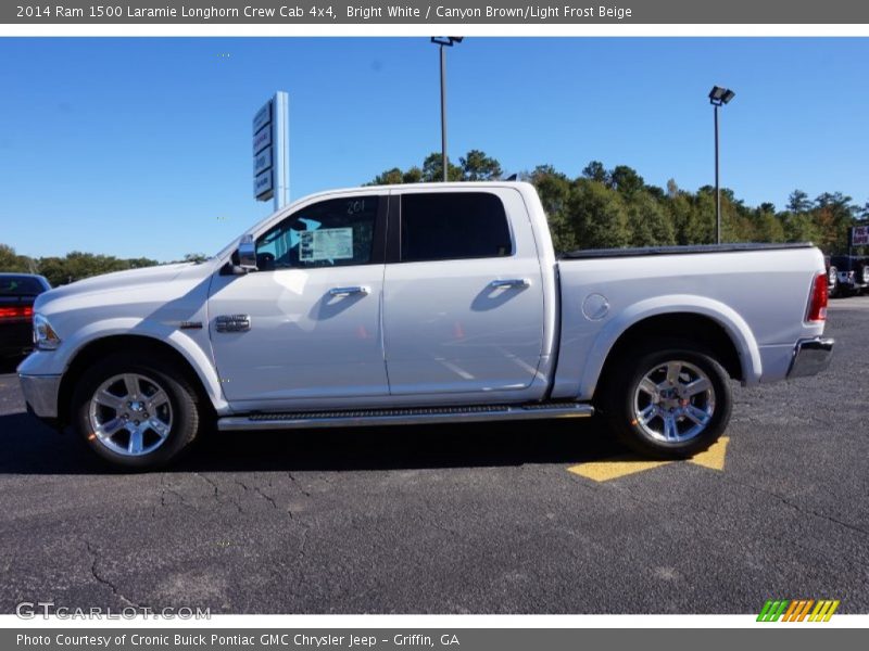 Bright White / Canyon Brown/Light Frost Beige 2014 Ram 1500 Laramie Longhorn Crew Cab 4x4