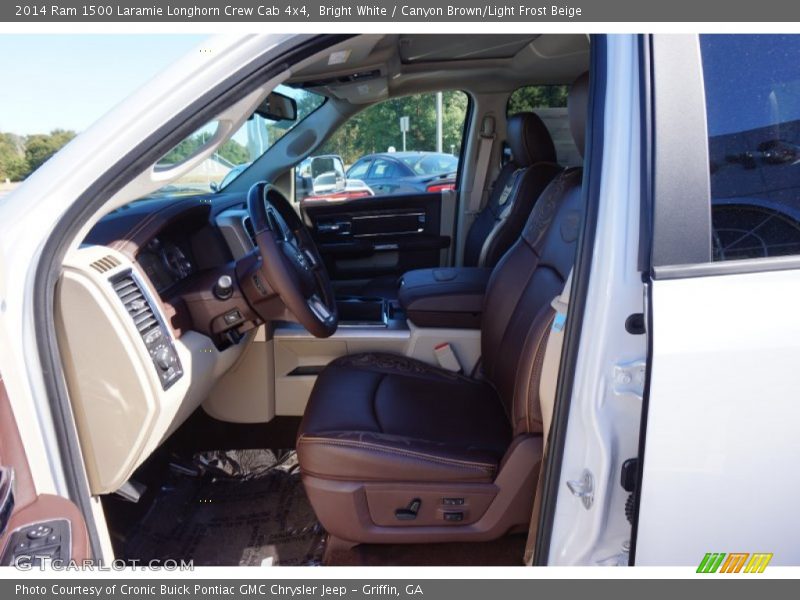 Bright White / Canyon Brown/Light Frost Beige 2014 Ram 1500 Laramie Longhorn Crew Cab 4x4