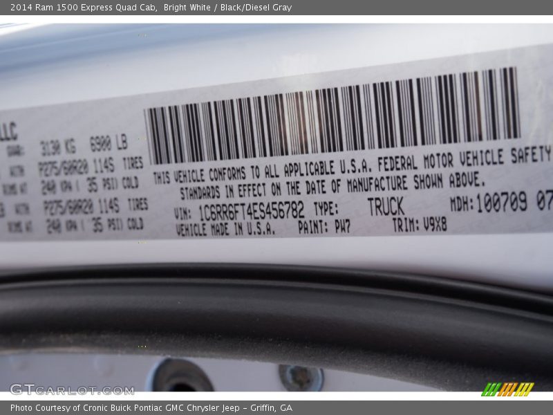 Bright White / Black/Diesel Gray 2014 Ram 1500 Express Quad Cab