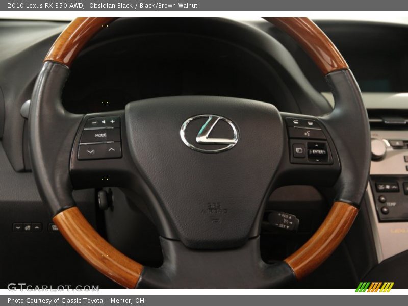 Obsidian Black / Black/Brown Walnut 2010 Lexus RX 350 AWD