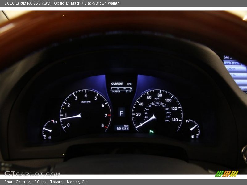 Obsidian Black / Black/Brown Walnut 2010 Lexus RX 350 AWD