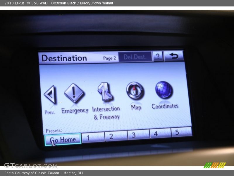 Obsidian Black / Black/Brown Walnut 2010 Lexus RX 350 AWD
