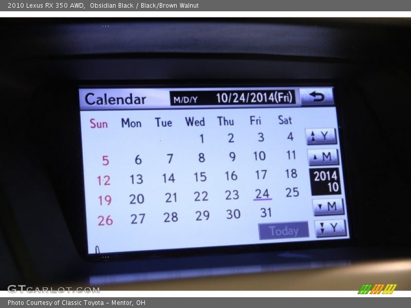Obsidian Black / Black/Brown Walnut 2010 Lexus RX 350 AWD