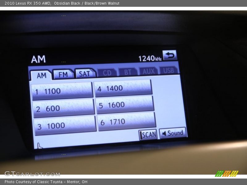 Obsidian Black / Black/Brown Walnut 2010 Lexus RX 350 AWD