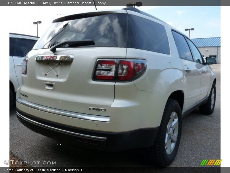 White Diamond Tricoat / Ebony 2015 GMC Acadia SLE AWD