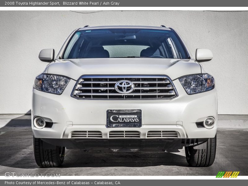 Blizzard White Pearl / Ash Gray 2008 Toyota Highlander Sport