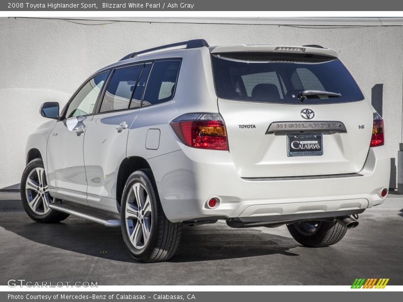 Blizzard White Pearl / Ash Gray 2008 Toyota Highlander Sport