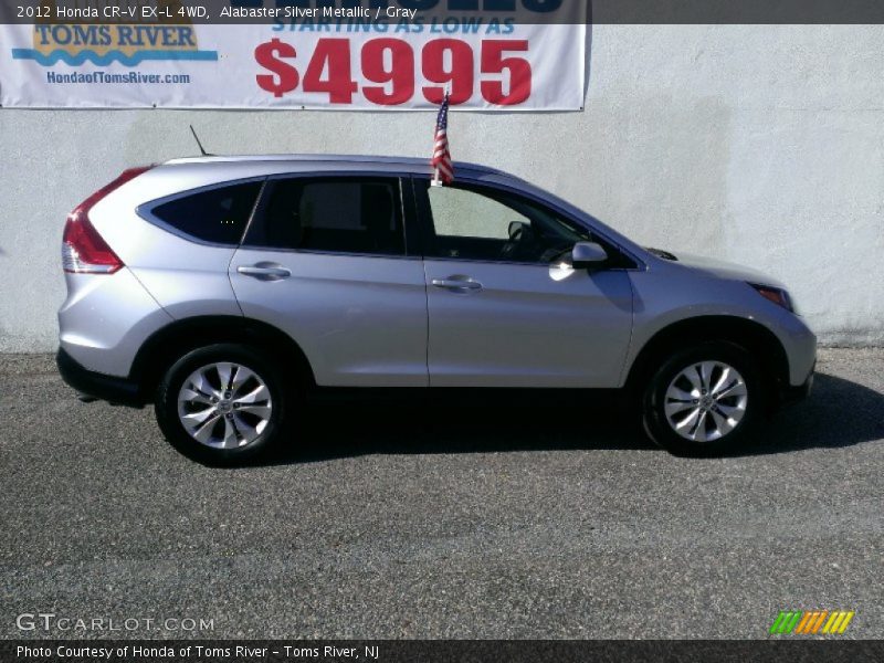 Alabaster Silver Metallic / Gray 2012 Honda CR-V EX-L 4WD