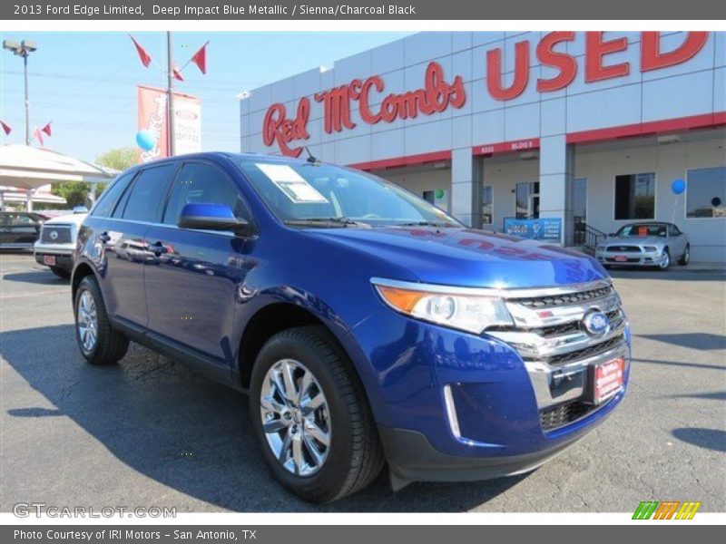 Deep Impact Blue Metallic / Sienna/Charcoal Black 2013 Ford Edge Limited