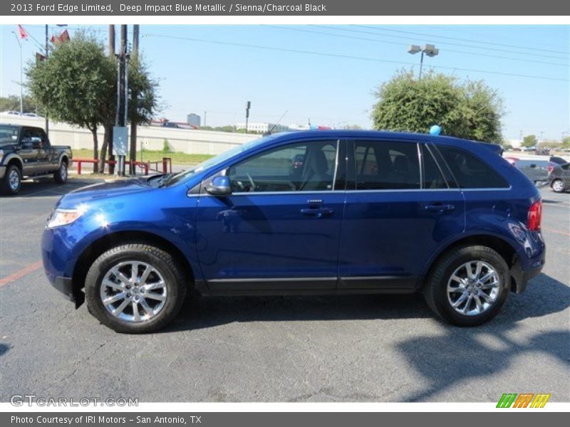 Deep Impact Blue Metallic / Sienna/Charcoal Black 2013 Ford Edge Limited