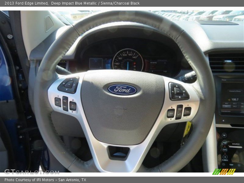 Deep Impact Blue Metallic / Sienna/Charcoal Black 2013 Ford Edge Limited