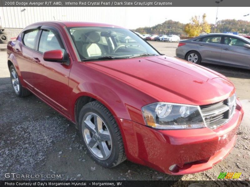 Inferno Red Crystal Pearl / Dark Slate Gray/Light Graystone 2008 Dodge Avenger R/T AWD