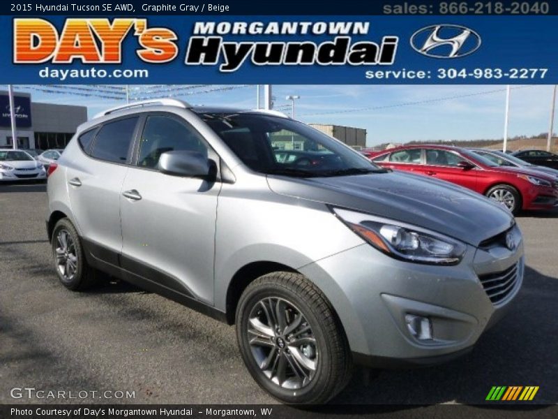 Graphite Gray / Beige 2015 Hyundai Tucson SE AWD