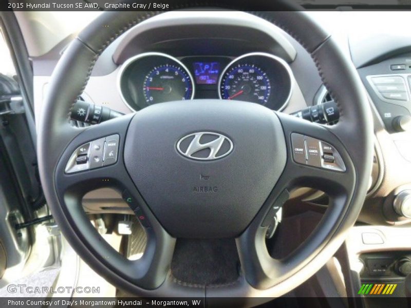 Graphite Gray / Beige 2015 Hyundai Tucson SE AWD