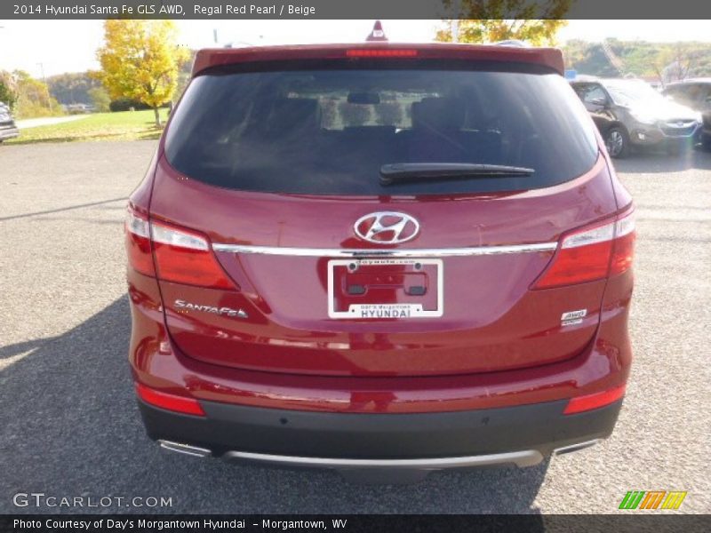 Regal Red Pearl / Beige 2014 Hyundai Santa Fe GLS AWD
