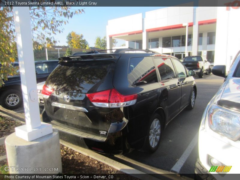 Black / Light Gray 2012 Toyota Sienna Limited AWD